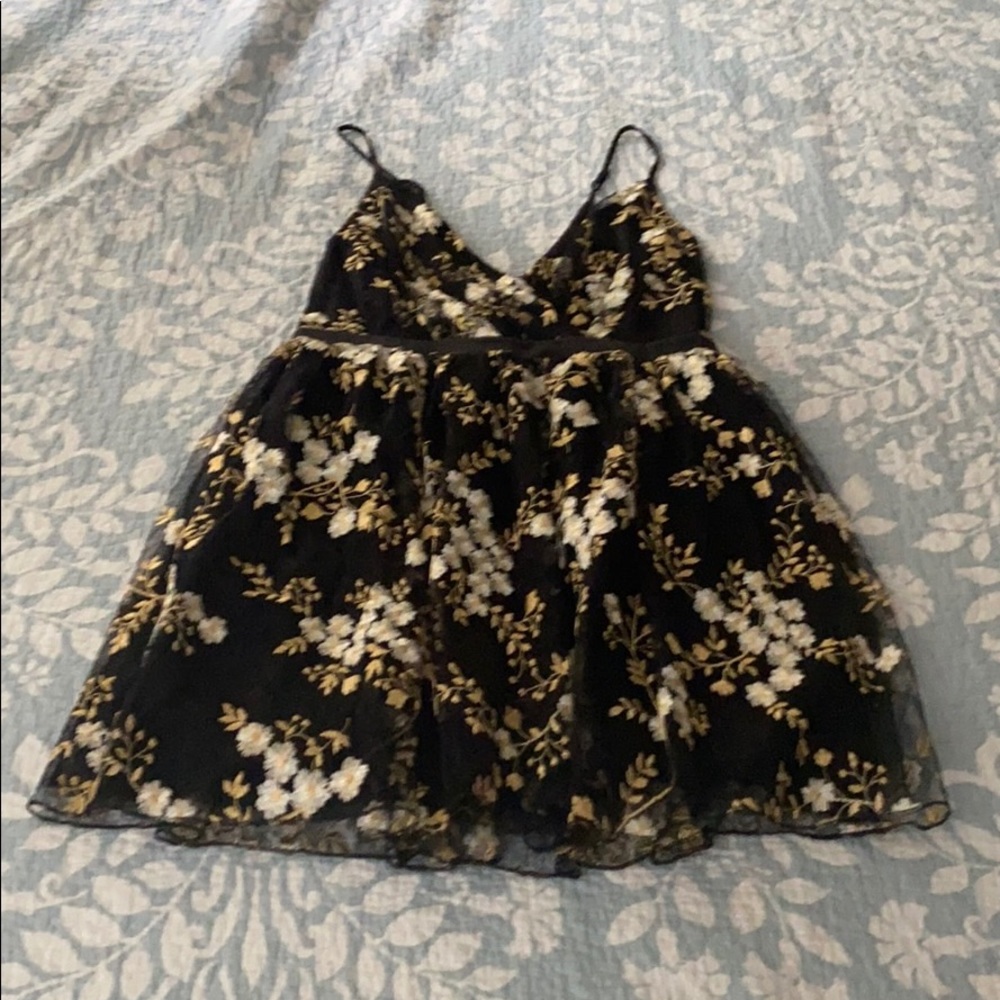 Semi formal black floral dress